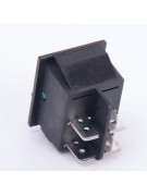 Выключатель зеленый 16A 250V / 20A 125V 4-х контактный (019303)