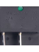 Выключатель зеленый 16A 250V / 20A 125V 4-х контактный (019303)