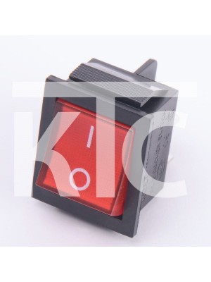 Выключатель красный 16A 250V / 20A 125V 4-х контактный (019304)
