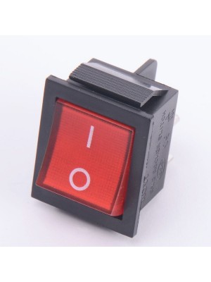 Выключатель красный 16A 250V / 20A 125V 4-х контактный (019304)