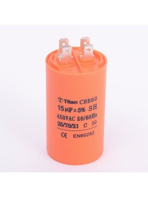 Конденсатор 15 мкф 450VAC CBB60A клеммы (019337)