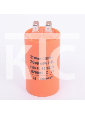 Конденсатор 20 мкф 450VAC CBB60A клеммы (019338)