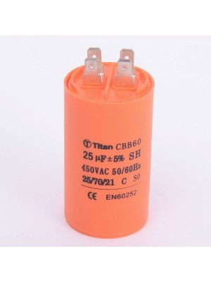 Конденсатор 25 мкф 450VAC CBB60A клеммы (019339)