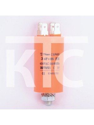 Конденсатор 3 мкф 450VAC CBB60E клеммы+болт (019347)