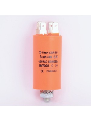 Конденсатор 3 мкф 450VAC CBB60E клеммы+болт (019347)