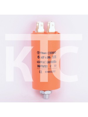 Конденсатор 6 мкф 450VAC CBB60E клеммы+болт (019350)