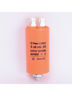 Конденсатор 6 мкф 450VAC CBB60E клеммы+болт (019350)