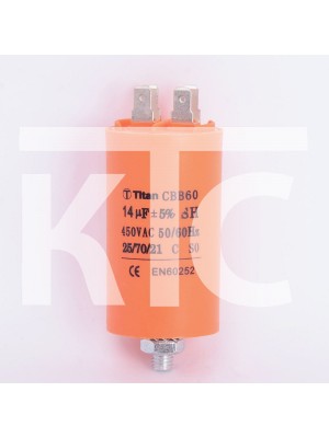 Конденсатор 14 мкф 450VAC CBB60E клеммы+болт (019354)