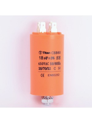 Конденсатор 18 мкф 450VAC CBB60E клеммы+болт (019356)