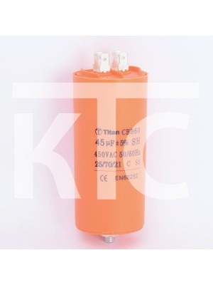 Конденсатор 45 мкф 450VAC CBB60E клеммы+болт (019362)