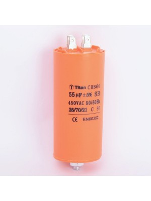 Конденсатор 55 мкф 450VAC CBB60E клеммы+болт (019364)