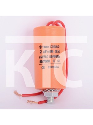 Конденсатор 2 мкф 450VAC CBB60G гибкие выводы+болт (019368)