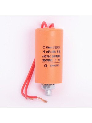 Конденсатор 4 мкф 450VAC CBB60G гибкие выводы+болт (019370)