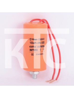 Конденсатор 10 мкф 450VAC CBB60G гибкие выводы+болт (019373)