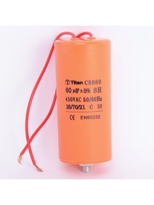 Конденсатор 60 мкф 450VAC CBB60G гибкие выводы+болт (019382)