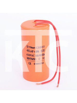 Конденсатор 45 мкф 450VAC CBB60K гибкие выводы (019398)