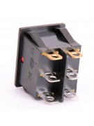 Кнопка красная KCD3-2 16A/250VAC 6 контактов / 2 клавиши (019732)