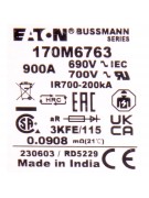 Предохранитель 170M6763 900A 690V (022193) Предохранитель 170M6763 900A 690V (022193)