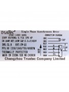 Двигатель для фанкойла YSK100-4B5 220V/0.71A/1PH/4P D021563H02 D021793H01 (022448)
