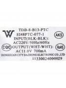 Трансформатор TDB-8-B13-PTC LS-24SC 11V 700mA 11330024000029 (022569) Трансформатор TDB-8-B13-PTC LS-24SC 11V 700mA 11330024000029 (022569)