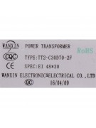 Трансформатор TT2-C30D70-2F EI48x30 11203103000065 (022573) Трансформатор TT2-C30D70-2F EI48x30 11203103000065 (022573)