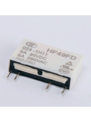 Электромагнитное  реле HF49FD 5A/30VDC/5A/250VAC 024-1H11 (018021)