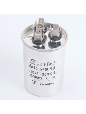 Конденсатор 25+1,5 мкф 450v CBB65 (009633)